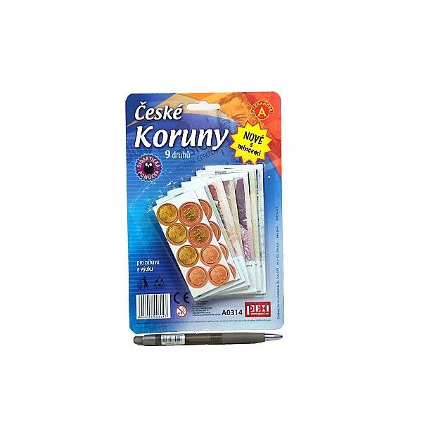 České koruny s mincemi - peníze do hry