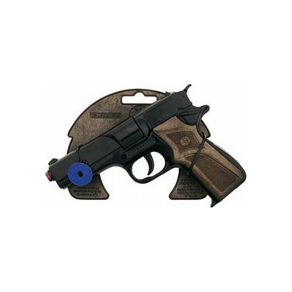 Policejní pistole černá kovová 8 ran ****