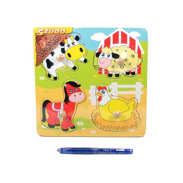 Vkládačka dřevěná - farma