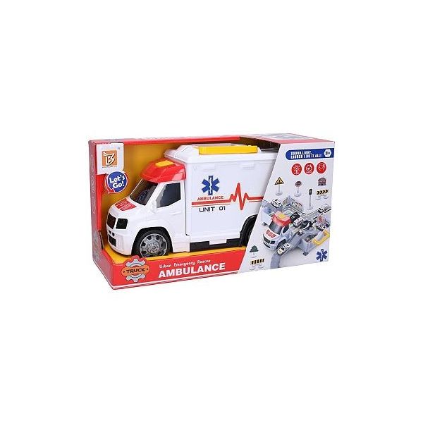 Auto sanitka s efekty garáž nemocnice 33