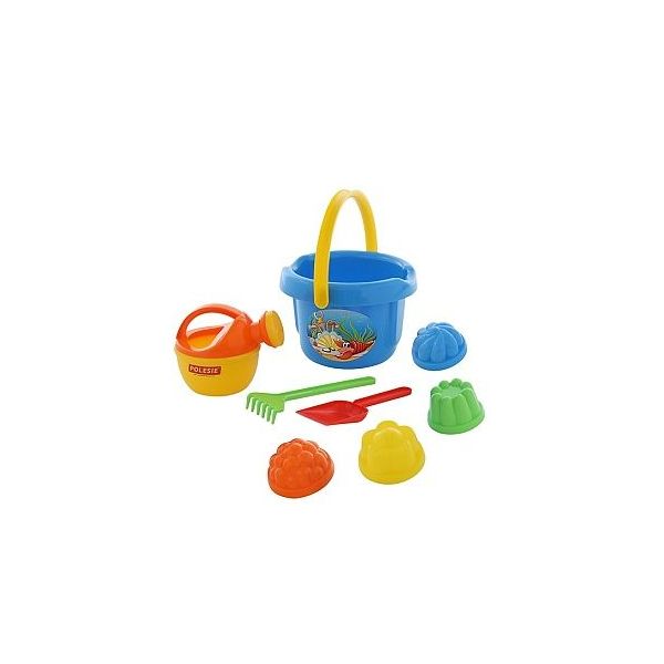 Sada na písek č. 209: Kbelíček velký: 4 formičky: Kon  /+1  ****