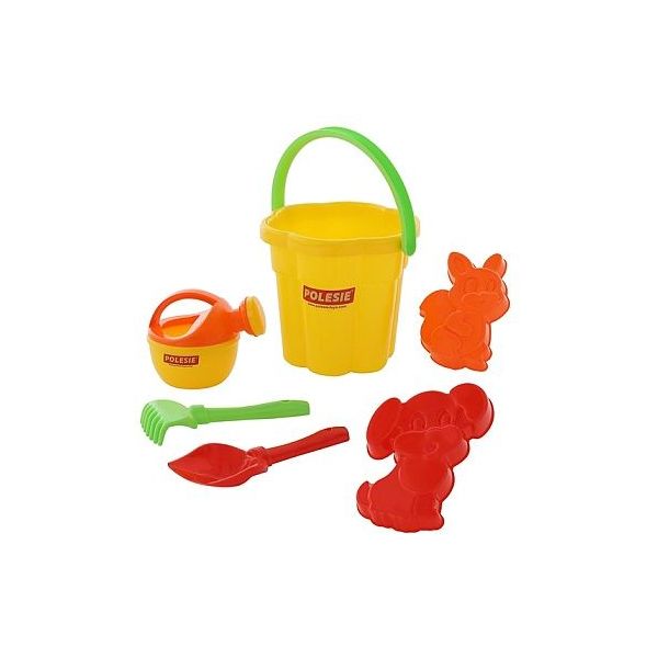 Sada na písek č. 164: Kbelíček velký tvar květ: lopat  /+1  ****