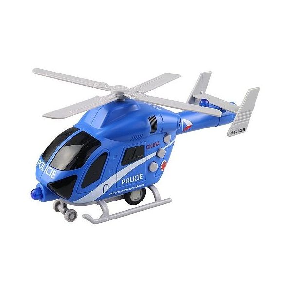 Vrtulník policejní na setrvačník 20 cm světlo zvuk