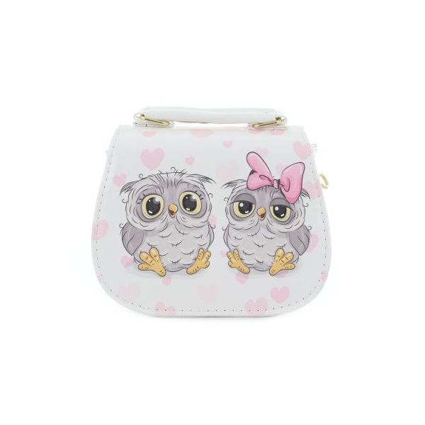 Kabelka bílá sovičky