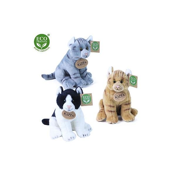 plyšová kočka sedící 3 druhy