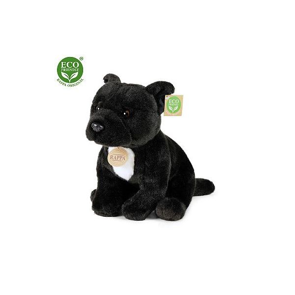 Pes staford.bulteriér černý 30cm plyšový