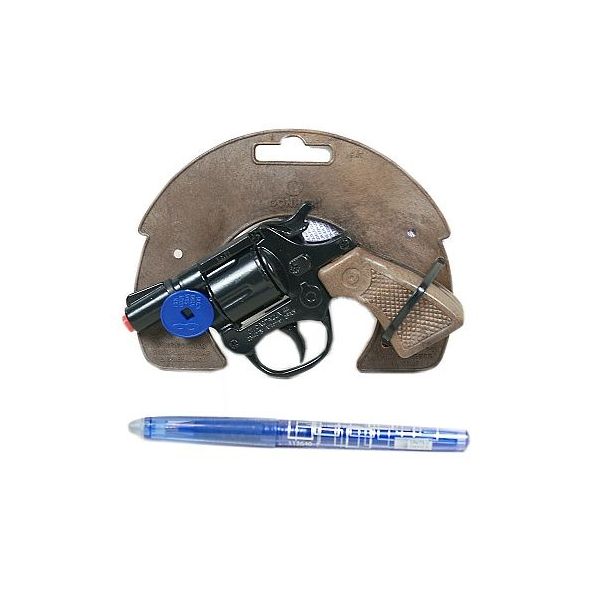 Policejní pistole černá kovová 8 ran  *****