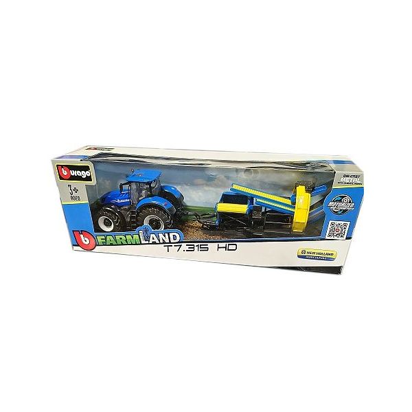 Bburago 10cm Farm tractor New Holland T7.315 s kultivátorem