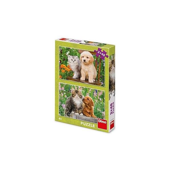 pu -2x48 - PEJSEK A KOČIČKA NA ZAHRADĚ