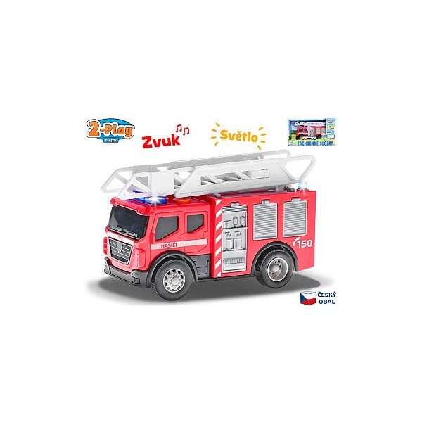 Auto hasiči CZ design 14cm na baterie volný chod se světlem a zv