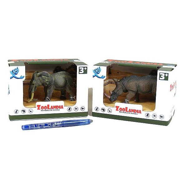 Zoolandia nosorožec/slon 11-14cm v krabičce