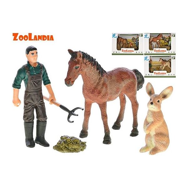 Zoolandia farma set se zvířátky a doplňky 4druhy v krabičce