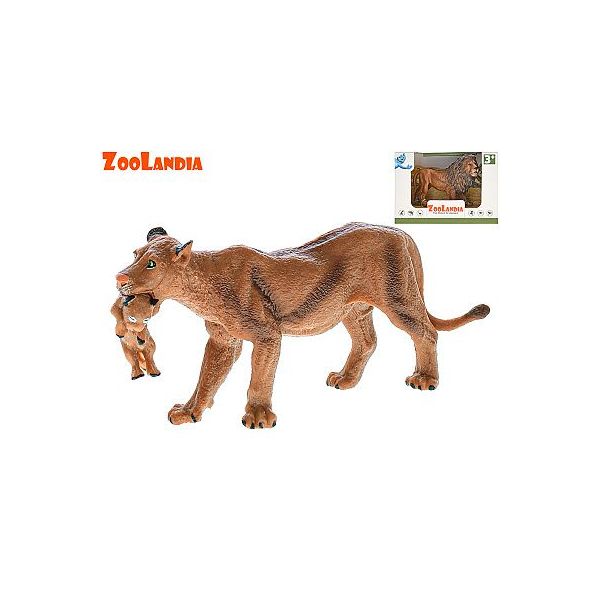 Zoolandia lvice s mládětem 13cm v krabičce