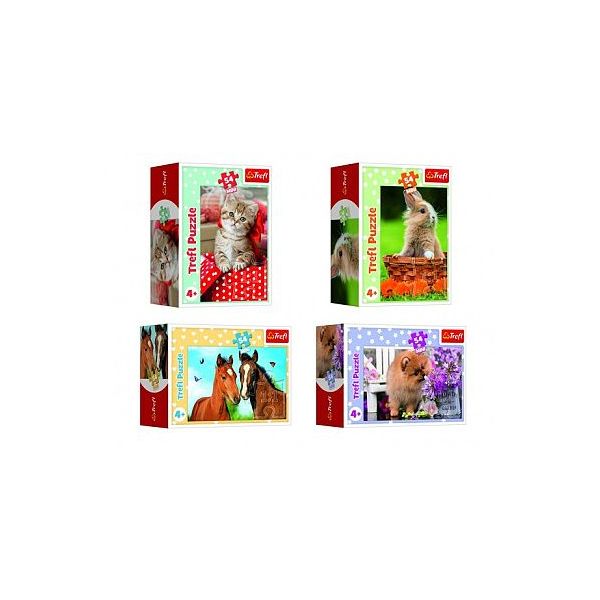 Minipuzzle 54 dílku Zvířátka - mláďata 4 druhy  *****
