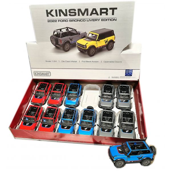 Kinsmart Ford Bronco 2022 13cm kov na zpětný chod 3barvy