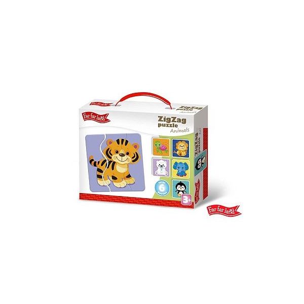 Far Far Land Puzzle ZigZag zvířátka 6 obrázků  ****