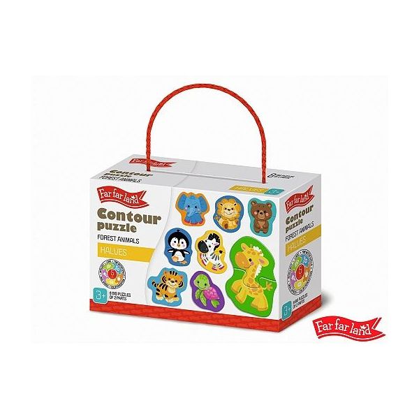 Far Far Land Puzzle obrysové zvířátka 5 obrázků   ****