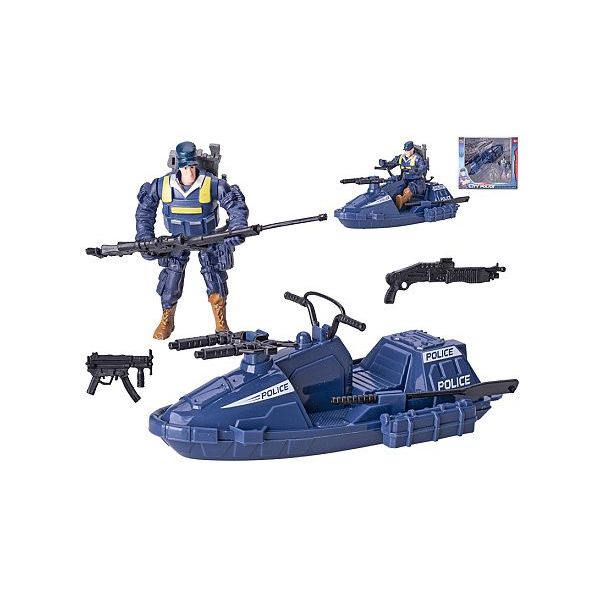 Policie člun 17cm s policistou a doplňky