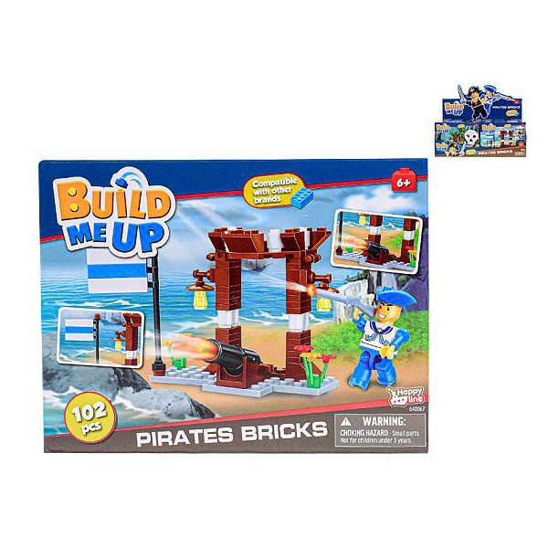 BuildMeUp stavebnice - Pirates bricks 96-103ks v krabičce 4druhy