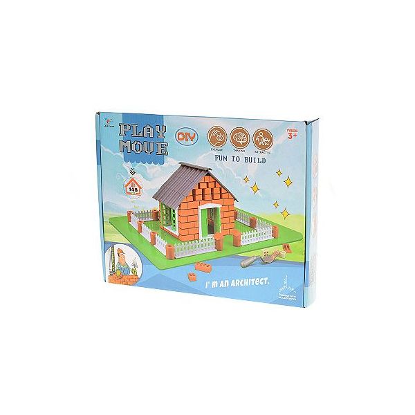 Stavebnice domeček 148ks se směsí pro přípravu malty a podložkou