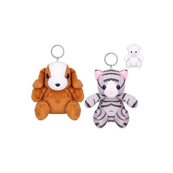 Zvířátko plyšové/přívěsek na klíče 10cm 3druhy 0m+