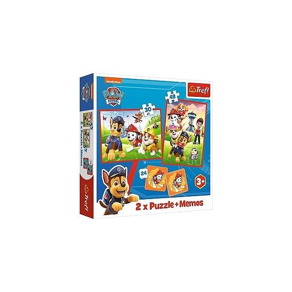 Puzzle 2v1 + pexeso Psí tým Tlapková patrola/Paw  ****