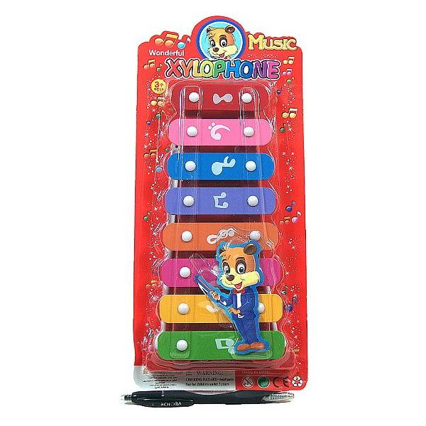 Xylofon 25 cm 2 barvy na kartě