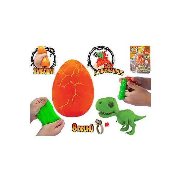 Crazy Dino vejce 8cm se slizem